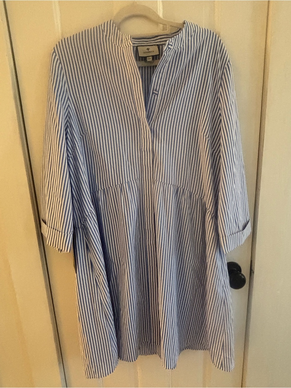 Tuckernuck Blue & White Striped Long-Sleeve Shirt Dress